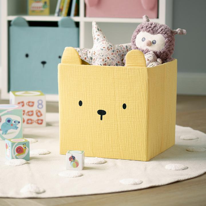 Produktbild Zeller Present Aufbewahrungsbox Bär Musselin 28x28x28 cm (28 x 28 x 28 cm, 21.95 l)