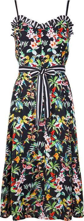 Joe Browns Tropical Print Tie Waist Contrast Strap Knee-Length Dress