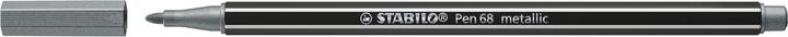 Image du produit STABILO Stylo feutre métallisé Premium - Pen 68 métallisé - pack de 10 - argenté (Argent, 10 x)