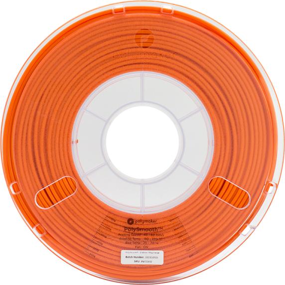 Actual product image Polymaker PolySmooth - Orange - 1.75mm (PVB, 1.75 mm, 750 g, Orange)