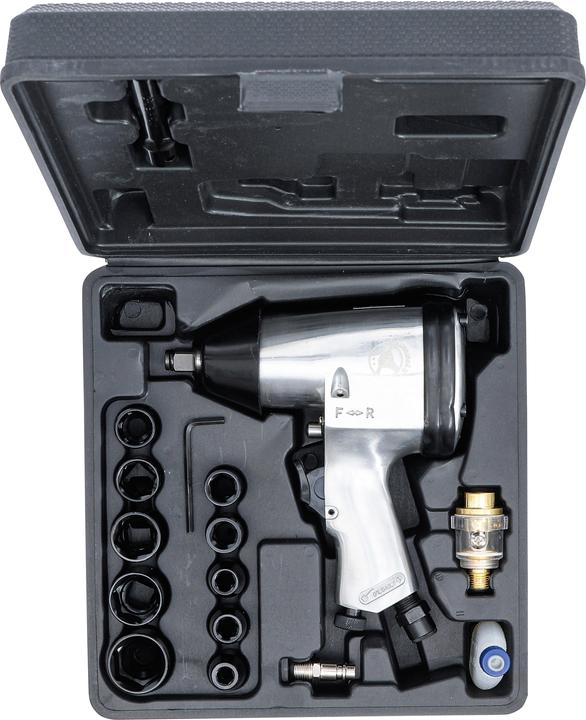 Actual product image BGS Air Impact Wrench with Tool Set 12.5 mm (1/2") 312 Nm 16 pcs. (Air blast)