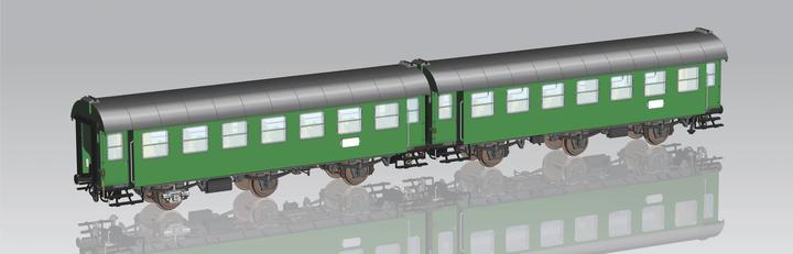 Actual product image Piko H0 58265 H0 Set of 2 DB AB3yg & B3yg Conversion Cars (Track IV)