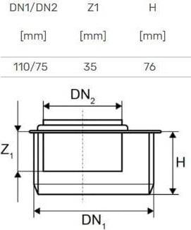 Produktbild Ostendorf Kunststoffe HT-R Reduzierung kurze Ausfhrung DN 110/75 mm