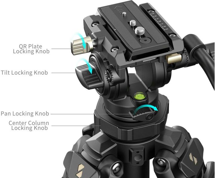 Actual product image SmallRig Lightweight Video Carbon Fibre Tripod Kit AD 50 Pro 4420 (Plastic)