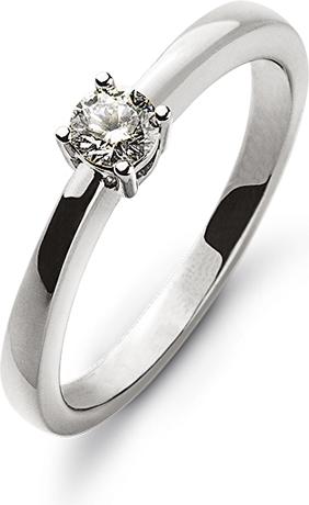 Natsumi Schmuck Diamantring Weissgold 18K/750 0.10 ct H si (54, 750/18 K Gold)