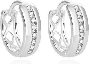Beneto Glittering silver earrings with zircons AGUC1471 (L)
