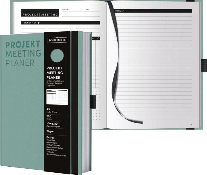 Actual product image Projekt-Meeting-Planer Mint (A5)