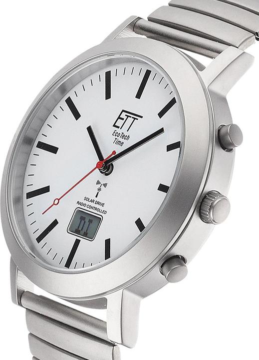 Image du produit ETT EGS-11580-11M Montre Homme tirée par un bracelet solaire radio-piloté 41mm 5ATM (Montre radio-pilotée, Montre numérique, Montre analogique, 41 mm)