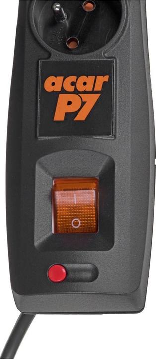 Productafbeelding Acar Listwa zasilająca P7 przeciwprzepięciowa 7 gniazd 5 m czarna (W0116) (7 x, 5 m)