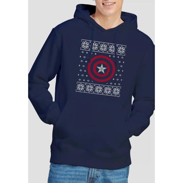 Immagine prodotto Captain America Felpa con Cappuccio Scudo Uomo (M)