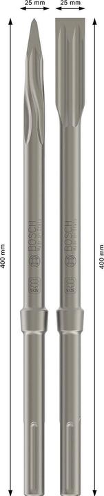 Immagine prodotto Bosch Professional Zubehör Set di scalpelli PRO SDS max-5C, scalpello a punta 400 mm, scalpello piatto 25 x 400 mm, 2+2 pezzi. (400 mm)