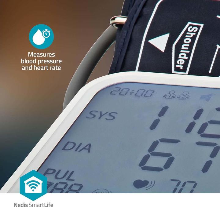 Actual product image Nedis SmartLife Blood Pressure Monitor | Arm | Bluetooth | LCD Display | 22 - 42 cm | Display of (Blood pressure monitor upper arm)