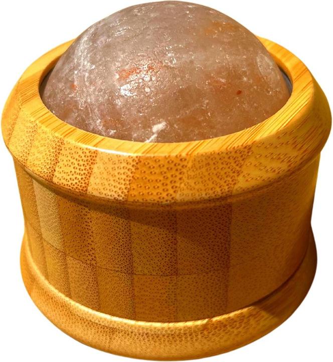 YÙ Beauty Massagekugel Himalaya-Salz mit Bambus-Halterung -
