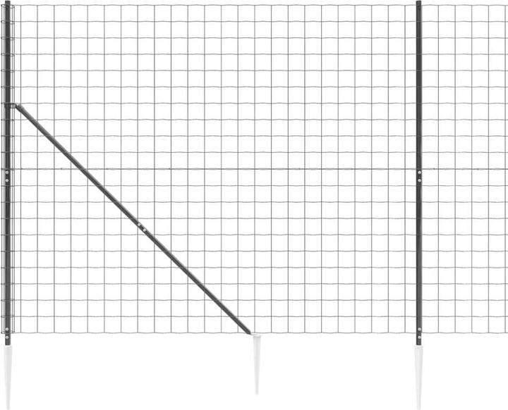 Produktbild VidaXL Maschendrahtzaun mit Bodenhülsen Anthrazit 1,8x25 m