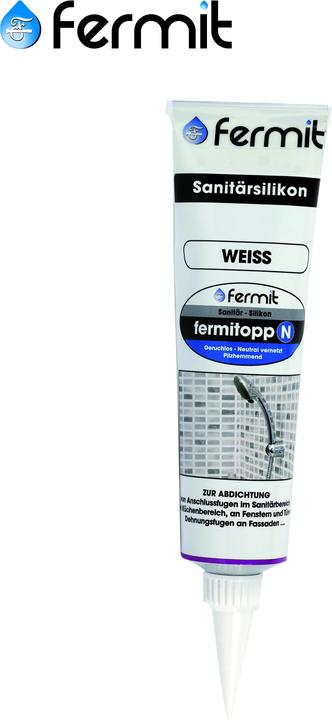 Produktbild Fermit Fermitopp Silikon neutralvernetzt N 100 ml Tube weiss (0.12 kg, White, 100 ml)