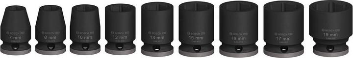 Produktbild Bosch Professional Zubehör PRO Impact Steckschlüsseleinsatz-Set, 3/8", Standard, 9-tlg. (8 mm, 12 mm, 16 mm, 19 mm, 7 mm, 10 mm, 15 mm, 13 mm, 17 mm)