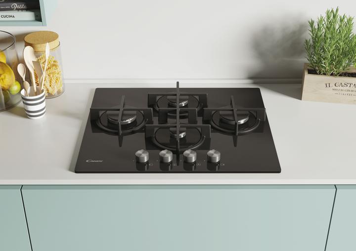 Actual product image Candy CVG6DPB Black Built-in 59 cm Gas 4 Cooker(s)