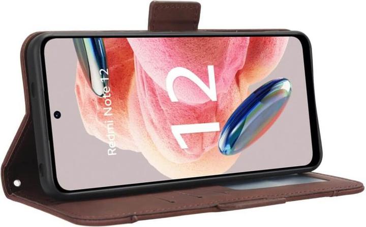 Actual product image Cover-Discount Xiaomi Redmi Note 12 4G - Case with many card slots brown (Xiaomi Redmi Note 12)
