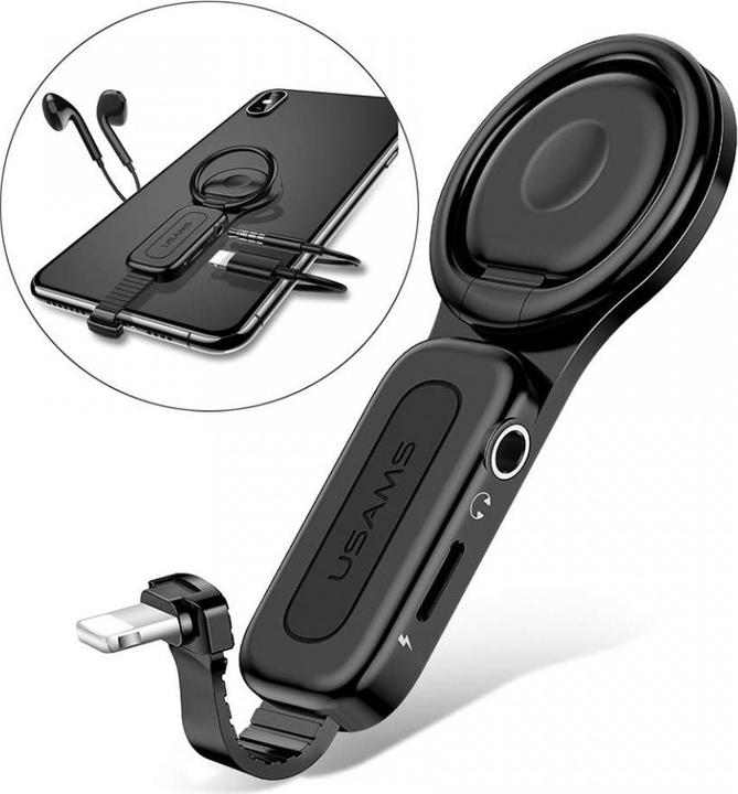 Actual product image Usams Lightning 3.5mm Headphone Adapter Ring Holder (Lightning)