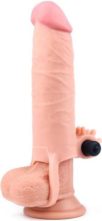 Actual product image Lovetoy Penis Sheath with Vibrator Pleasure X-Tender +50mm