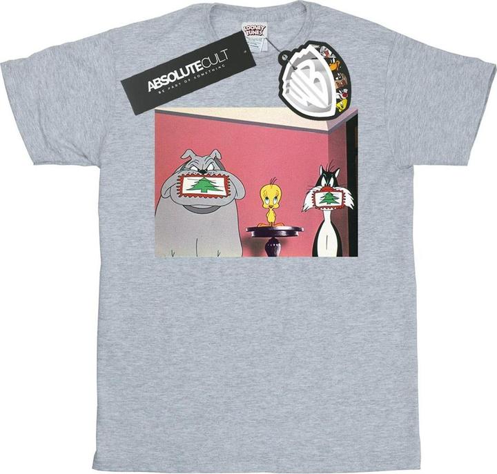 Looney Tunes Christmas Postcard TShirt (L)