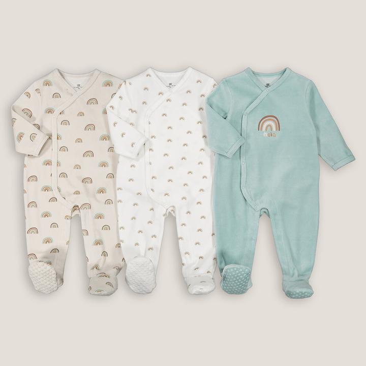 Produktbild La Redoute Collections 3er-Pack Samt-Strampler