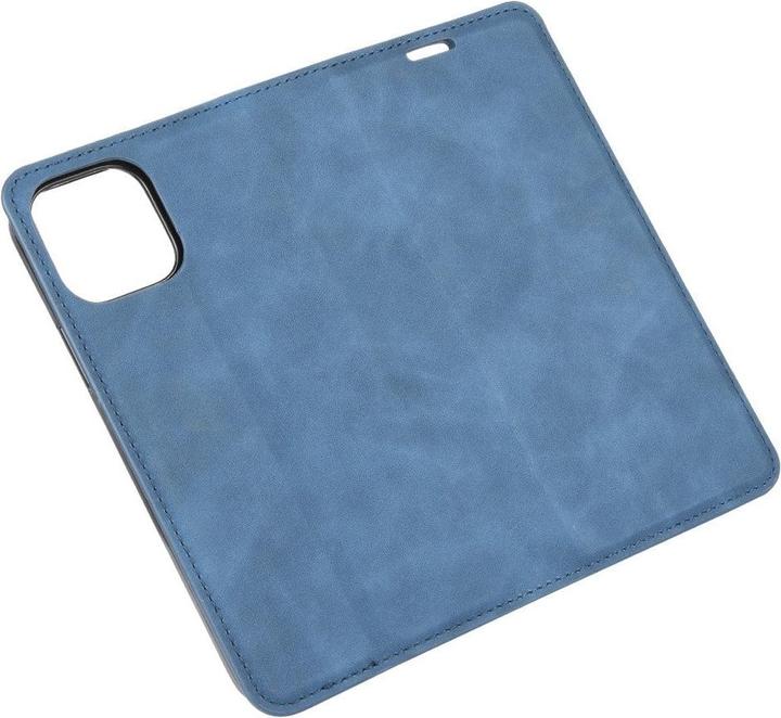 Actual product image Cover-Discount iPhone 12 / 12 Pro - Silky Stand Flip Case Cover dark blue (Apple iPhone 12, Apple iPhone 12 Pro)
