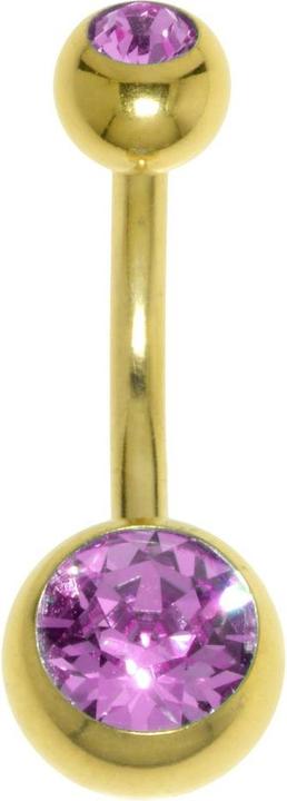 Immagine prodotto Bijouteria Piercing ventre (Acciaio chirurgico 316L, Rivestimento in PVD (colore oro), Cristallo premium)