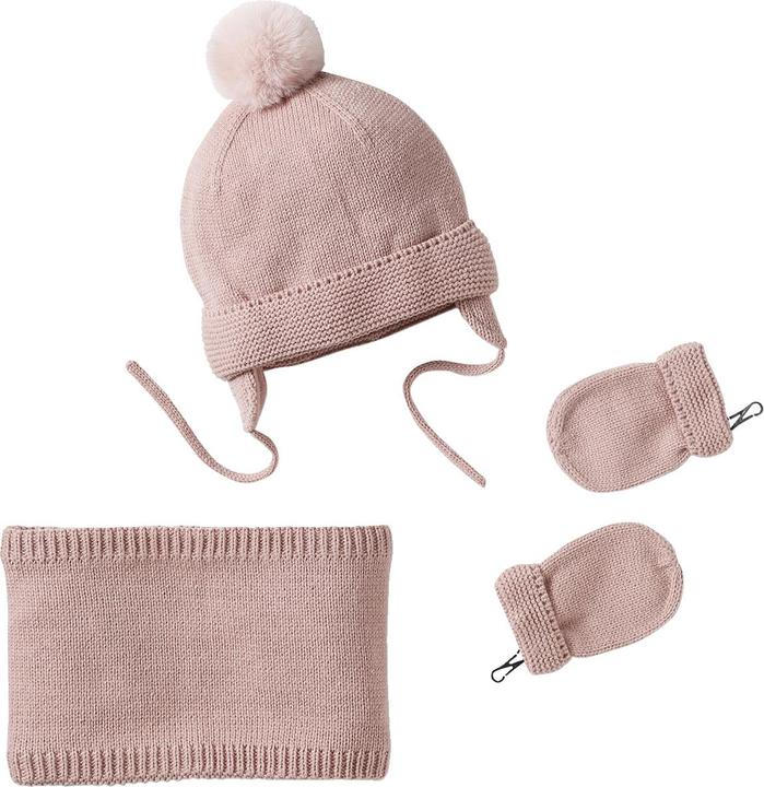 Image du produit Vertbaudet Ensemble bébé fille : bonnet, écharpe & moufles BASICS