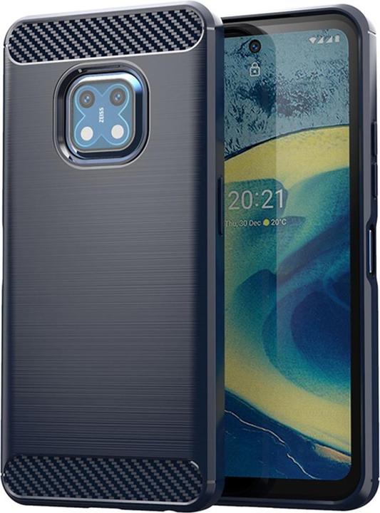 Produktbild Cover-Discount Nokia XR20 - Metall Carbon Look Hülle dunkelblau (Nokia XR20)