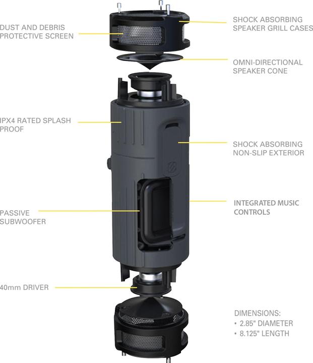 Actual product image Scosche boomBOTTLE - Portable Bluetooth Speaker (15 h, Rechargeable battery operated)