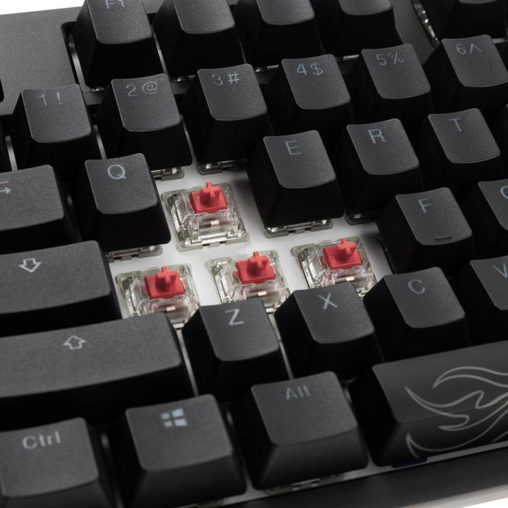 Actual product image Ducky Shine 7 PBT Gaming Keyboard, MX-Silent Red, RGB LED - blackout (US) (US, Cable)