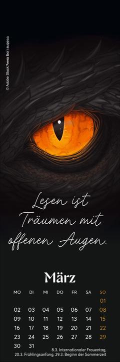 Immagine prodotto Fantasy Lesezeichen & Kalender 2026 (6 x 18 cm, Copertina rigida, Tedesco)