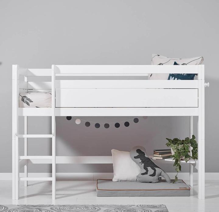 Image du produit Lifetime Kidsrooms Lit mi-hauteur Kombi 2 avec sommier à lattes Deluxe et rehaussement de sécurité