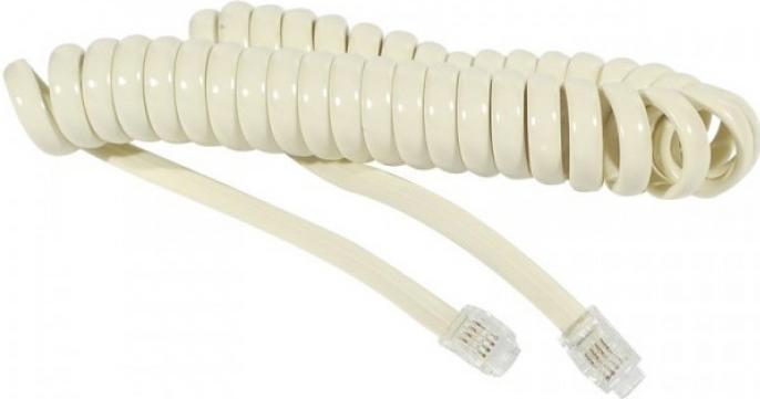 Générique Telephone handset spiral cord ivory- 2 m