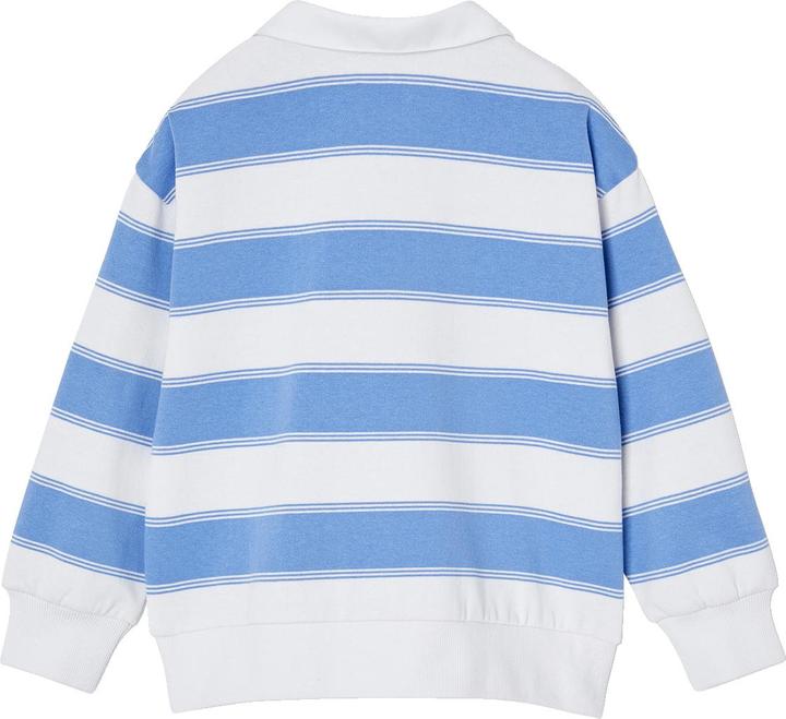 Vertbaudet Gestreiftes Jungen Sweatshirt mit Polokragen und Recycling-Polyester