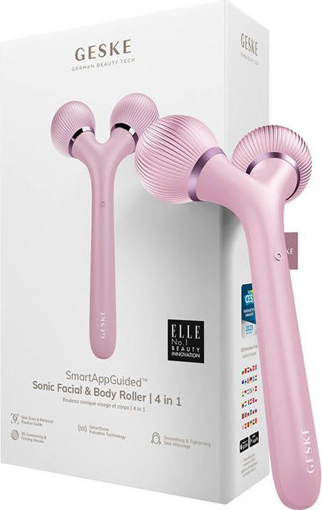 Image du produit Konjac Sponge Roller soniczy do twarzy i ciała 4w1 Geske z Aplikacją (różowy)