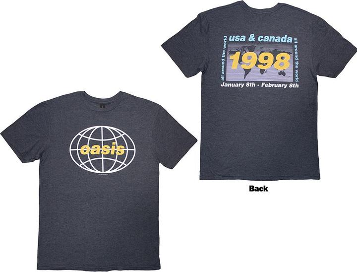 Actual product image Oasis 1998 World Tour - USA-Canada Back Print (M)