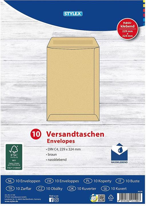 Actual product image Stylex Envelopes DIN C4 brown 10pcs (10 x)