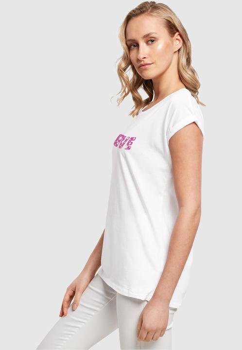 Actual product image Merchcode Ladies Valentines Day - Flowers Love Extended Shoulder Tee - 116799 (XXL)