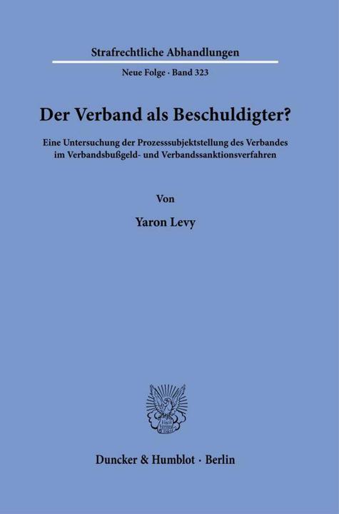 Produktbild Levy:Der Verband als Beschuldigter? (Deutsch, Yaron Levy, 2024)