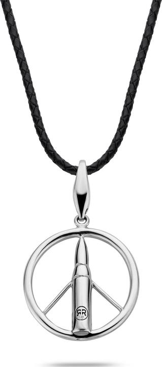 Rebel & Rose RR-NL017-S-L Make Love Not War Unisex Halskette 70cm (925er Silber, Leder, 70 cm)