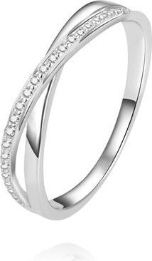 Beneto Graceful double ring in silver with zirconia AGG225 2 - Circuit: 52 mm (52)