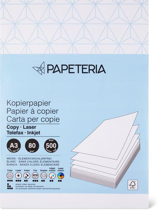 Papeteria Carta per fotocopie (80 g/m², 500 x, A3)