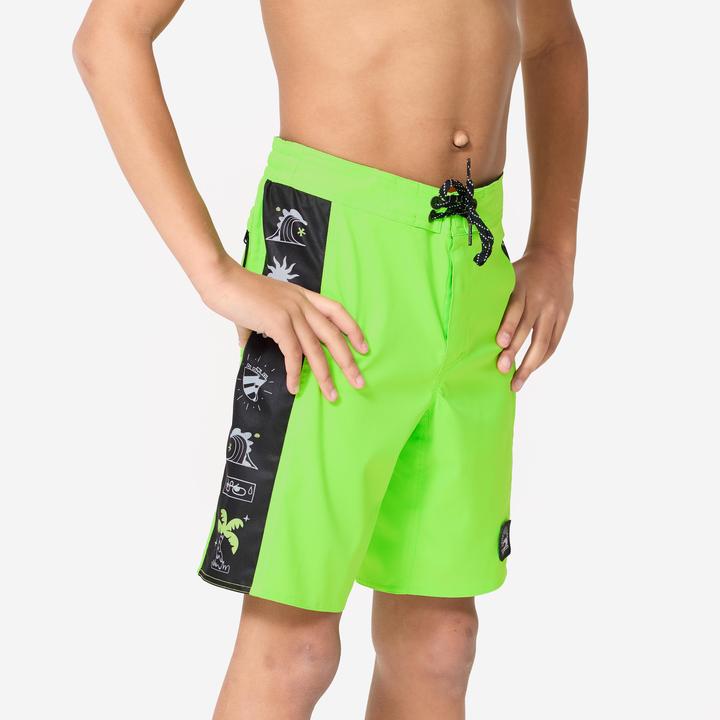 Image du produit Olaian Boardshort surf Garçon - 900 Band vert (8, 9, 10)