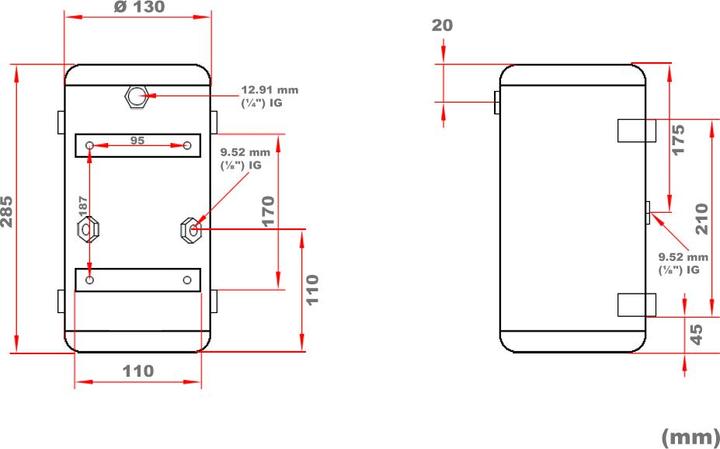 Actual product image Wiltec Spare Part Airbrush Compressor Pressure Tank 3L Boiler AS196 / AS196A