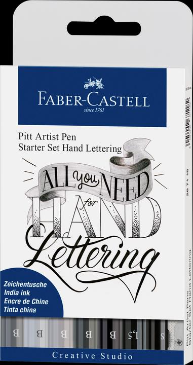 Produktbild Faber-Castell Pitt Artist Pen Handlettering (Schwarz, Grau, 9 x)