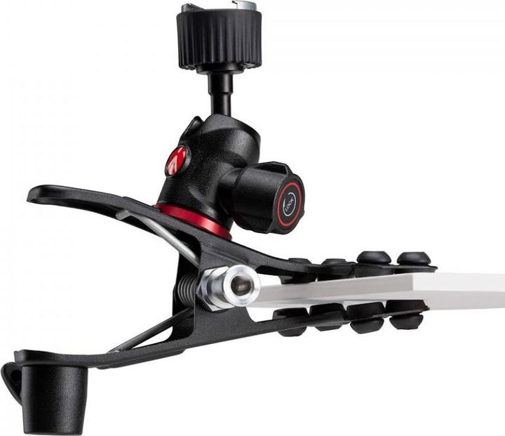 Produktbild Manfrotto Spring Clamp, Universalklammer Cold Shoe mit Kugelkopf und Blitzschuh (Stativklemme)
