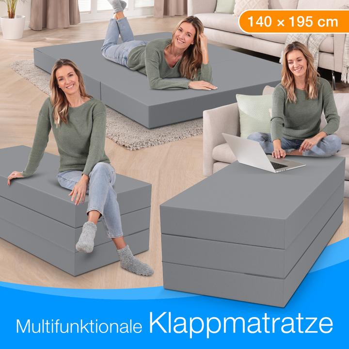 Actual product image Bestschlaf Klappmatratze, 3-teilige Faltmatratze, Reisebett, Gästematratze (140 x 195 cm, Foam core)
