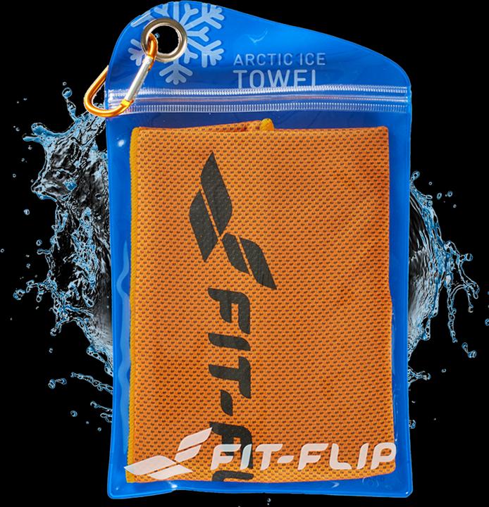 Fit-Flip Airflip Towel Kühlhandtuch Mikrofaser mit Tasche 100x30cm (100 x 30 cm)